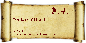 Montag Albert névjegykártya