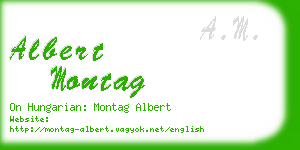 albert montag business card
